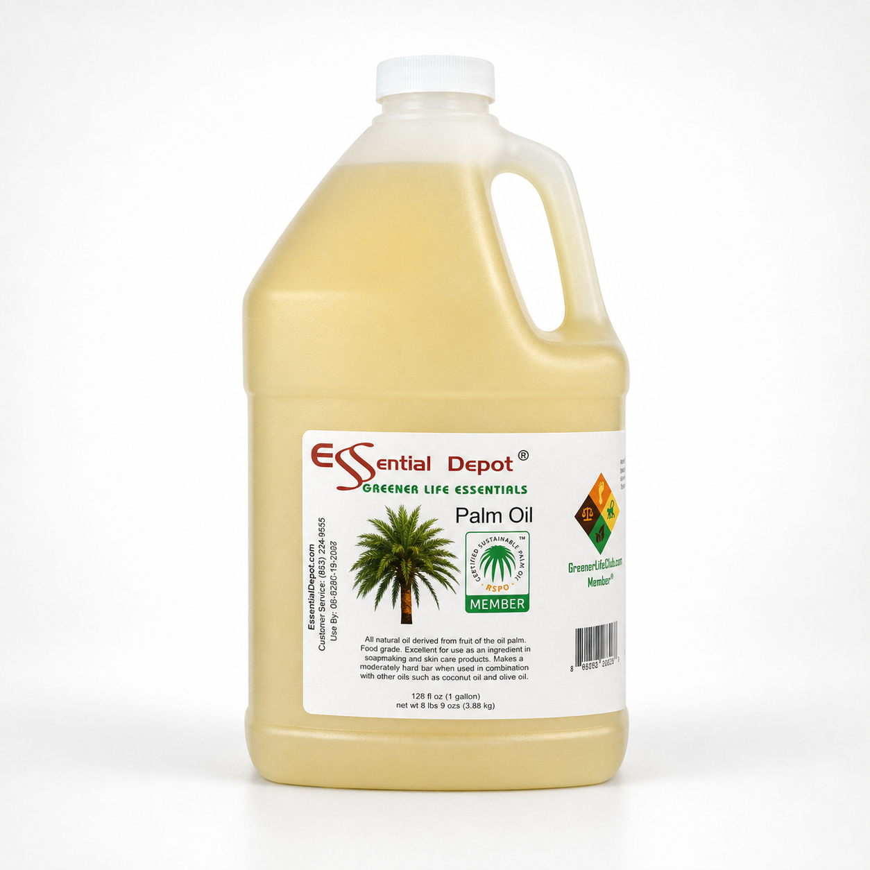 Palm Oil - RSPO Sustainable - 1-gallon - USP Food Grade- Not Hydrogenated - 0g Trans Fat Alternative