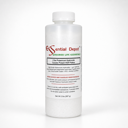 Potassium Hydroxide Flakes KOH, Caustic Potash Anhydrous KOH Dry - 2 lbs - 1 x 2 lbs