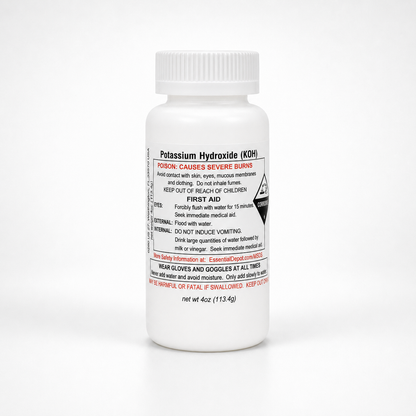 Potassium Hydroxide Flakes KOH, Caustic Potash Anhydrous KOH Dry - 4 0z