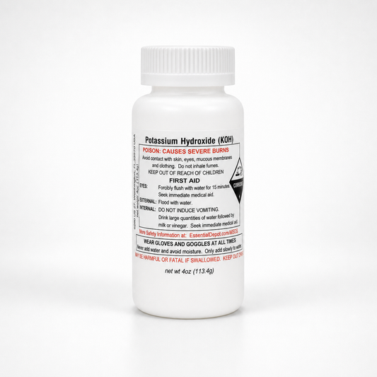 Potassium Hydroxide Flakes KOH, Caustic Potash Anhydrous KOH Dry - 4 0z