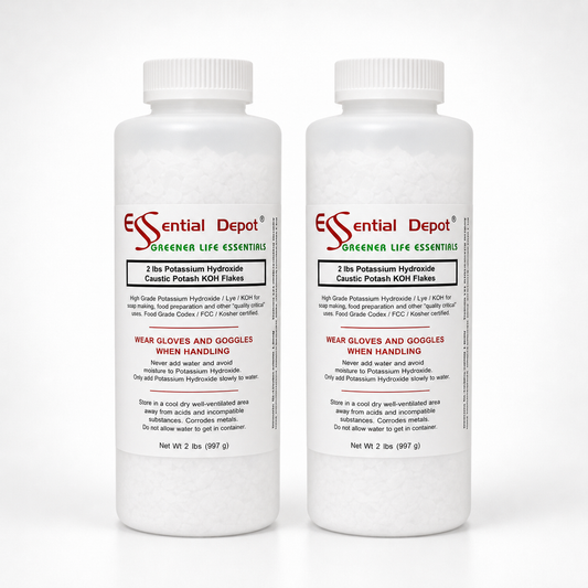 Potassium Hydroxide Flakes KOH, Caustic Potash Anhydrous KOH Dry - 4 lbs - 2 x 2lb Bottles