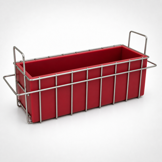 R.E.D. Silicone Soap Mold - COLOR RED + Stainless Steel Stackable Basket
