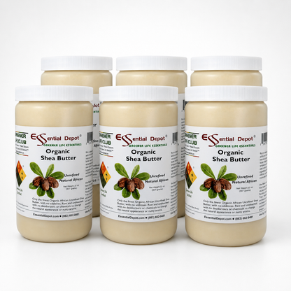 Shea Butter - 6 Quarts (32 oz. net wt per container) - Grade A - No Additives - Unrefined