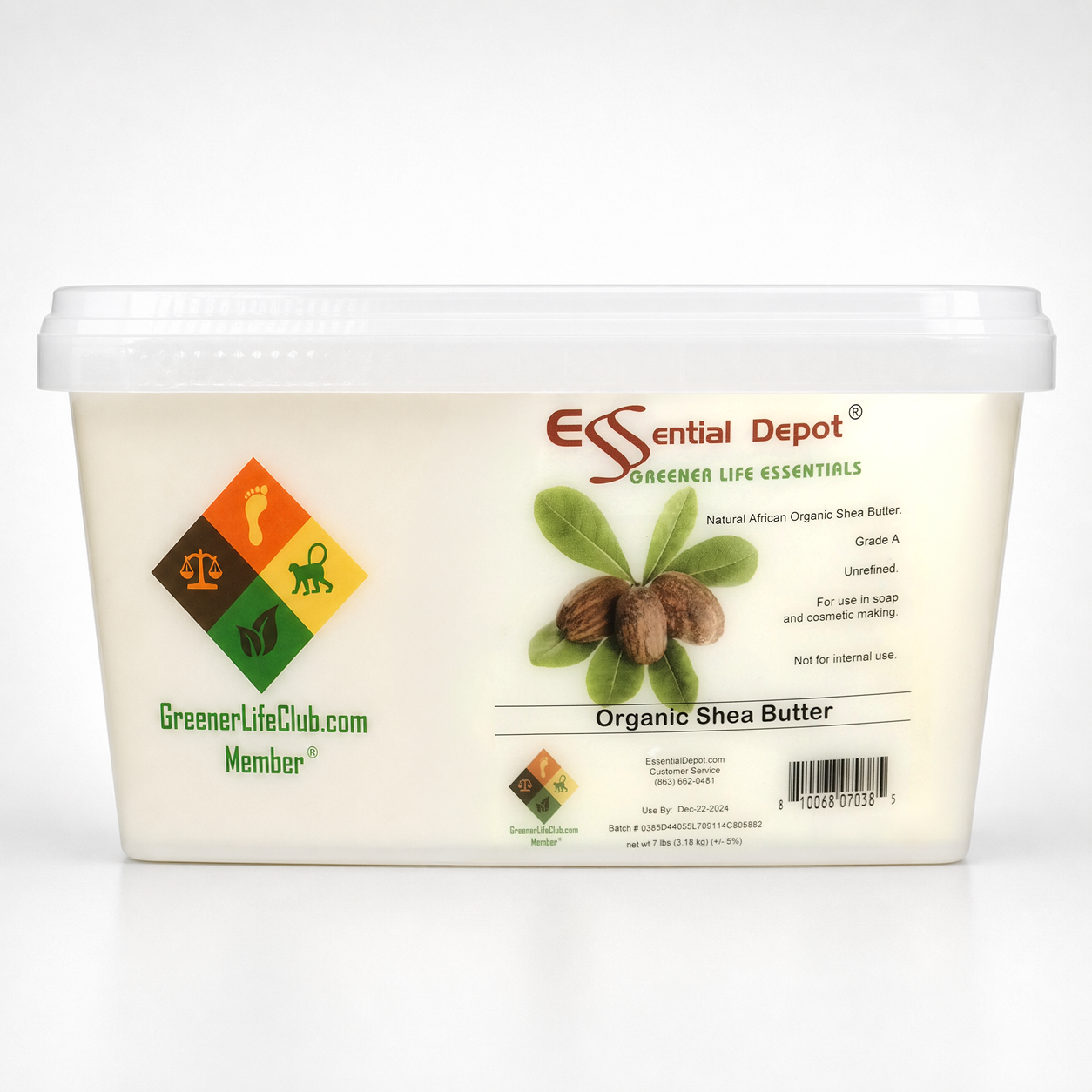 Shea Butter Organic Unrefined - 7 lbs - GLC Box - Grade A