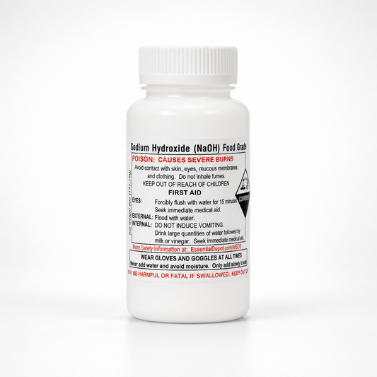 Sodium Hydroxide Lye - Food Grade - USP - 1 x 5 oz. Bottle