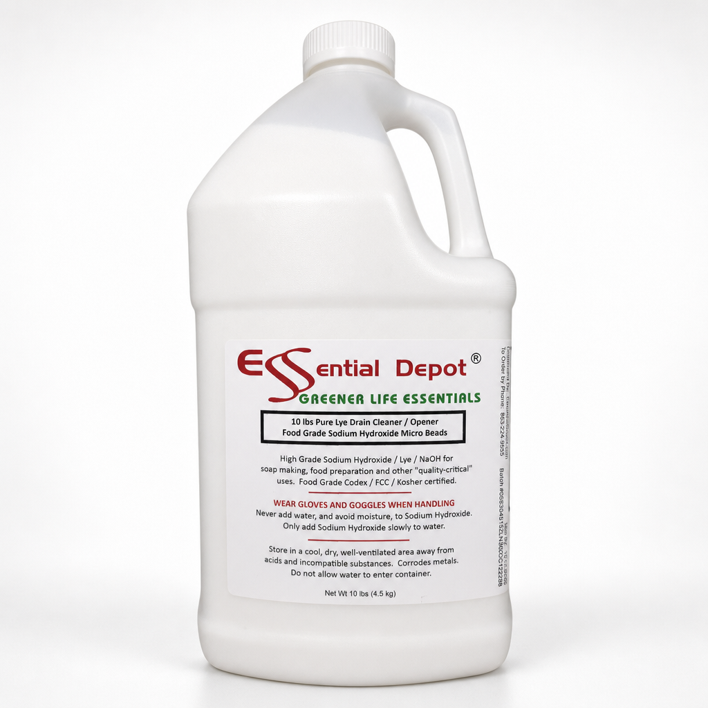 Sodium Hydroxide Lye Micro Beads - Food Grade - 10 lbs in 1 container - FREE US SHIPPING