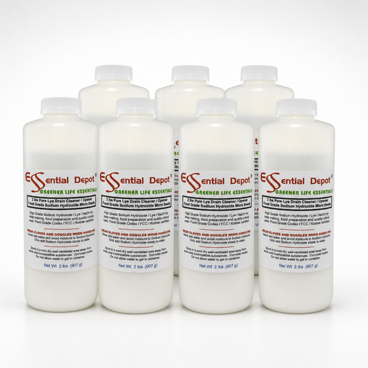 Sodium Hydroxide Lye Micro Beads - Food Grade - USP - 16 lbs - 8 x 2lb Bottles
