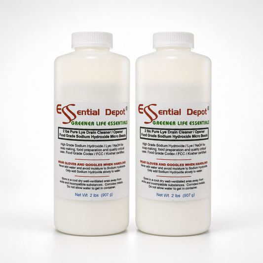 Sodium Hydroxide Lye Micro Beads - Food Grade - USP - 4 lbs - 2 x 2lb Bottles