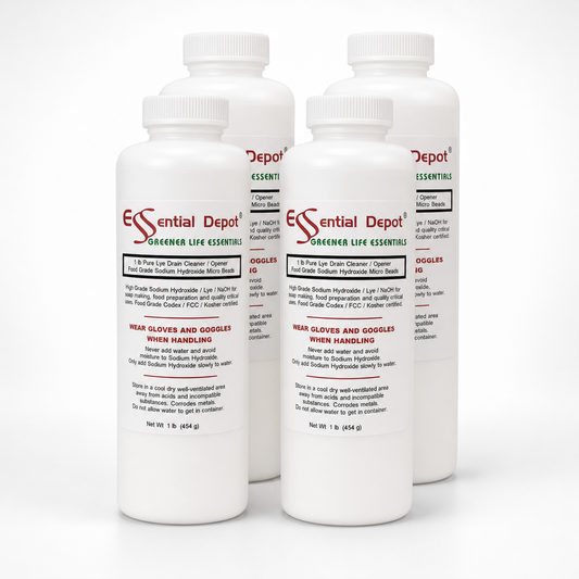 Sodium Hydroxide Lye Micro Beads - Food Grade - USP - 4 lbs - 4 x 1lb Bottles