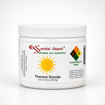 Titanium Dioxide Powder - 10 oz - TiO2 - Non Nano - safety sealed HDPE container with resealable lid